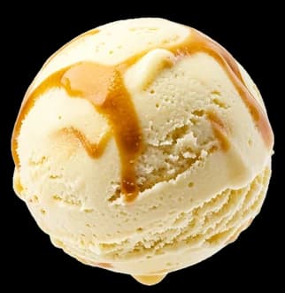 Bocha de helado de Banana con Dulce de Leche, imagen ilustrativa.