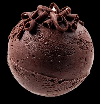 Bocha de helado de Chocolate Belga, imagen ilustrativa.