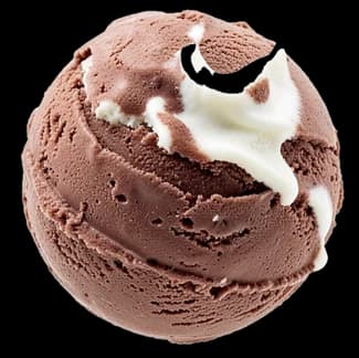 Bocha de helado de Chocolate Kinder, imagen ilustrativa.