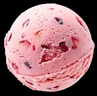 Bocha de helado de Frutilla a la Crema, imagen ilustrativa.